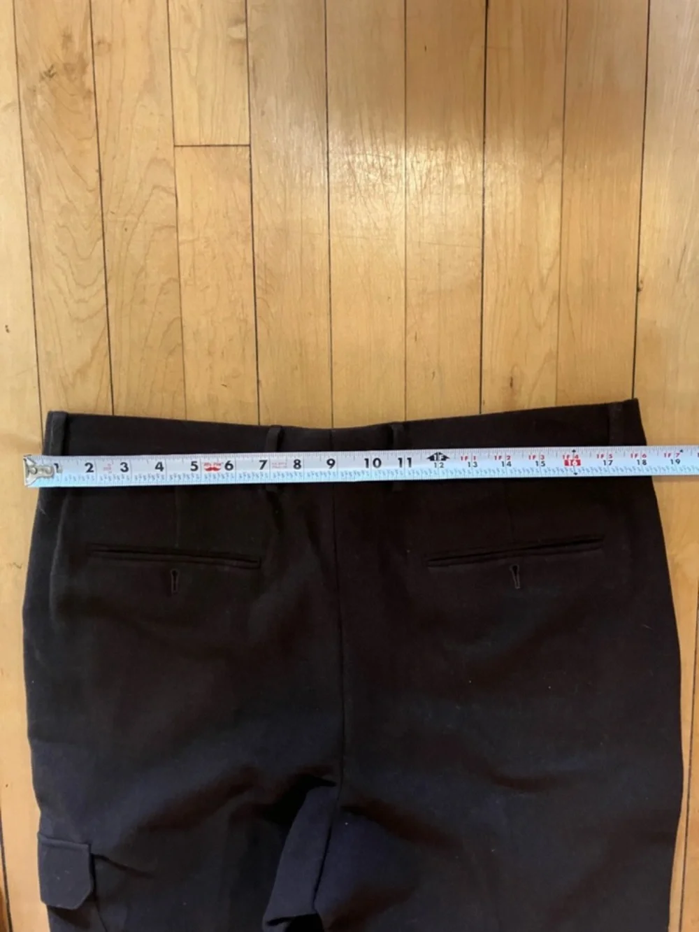 Express Menswear Dark Brown Recycled Wool Cargo Pocket Trousers 34x30